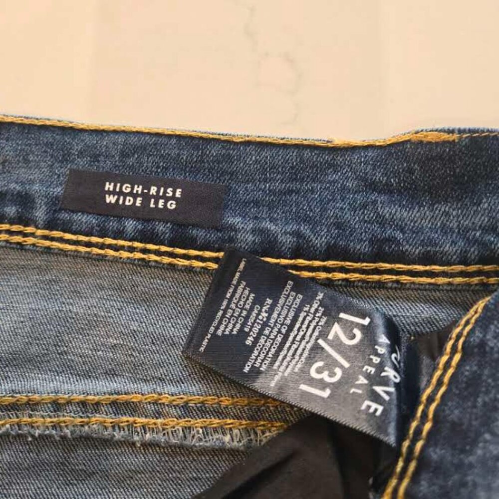 Curve Appeal Curve Creator High Rise Wide Leg Denim Jeans Womens 12/31 NEW - Picture 4 of 5